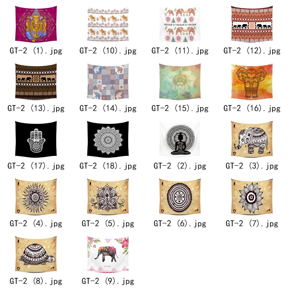 KTX-486419 Customizable Bohemian Photo Tapestry - 100% Polyester - Various Sizes Available