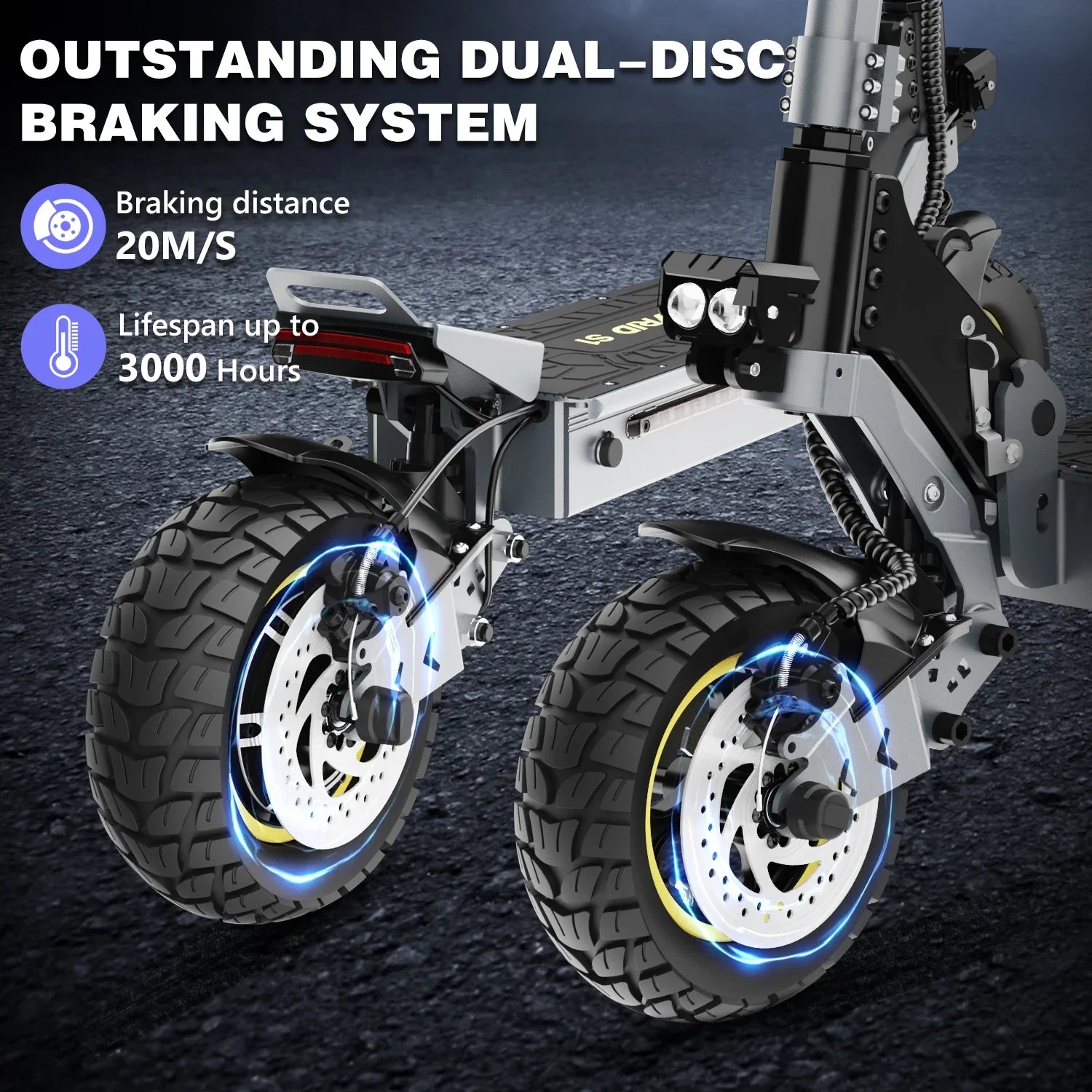 KTX-486739 Foldable 10-Inch Electric Scooter with 15Ah Battery, 45KM Range, Front and Rear Disc Brakes, for Adults and Kids