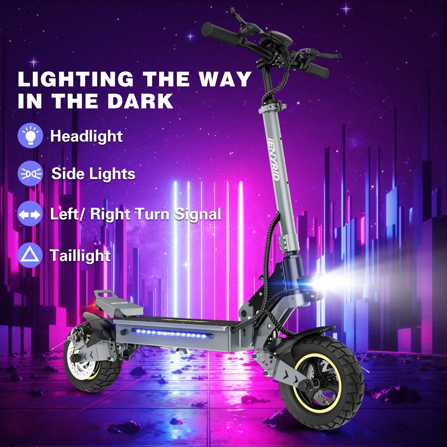 KTX-486739 Foldable 10-Inch Electric Scooter with 15Ah Battery, 45KM Range, Front and Rear Disc Brakes, for Adults and Kids