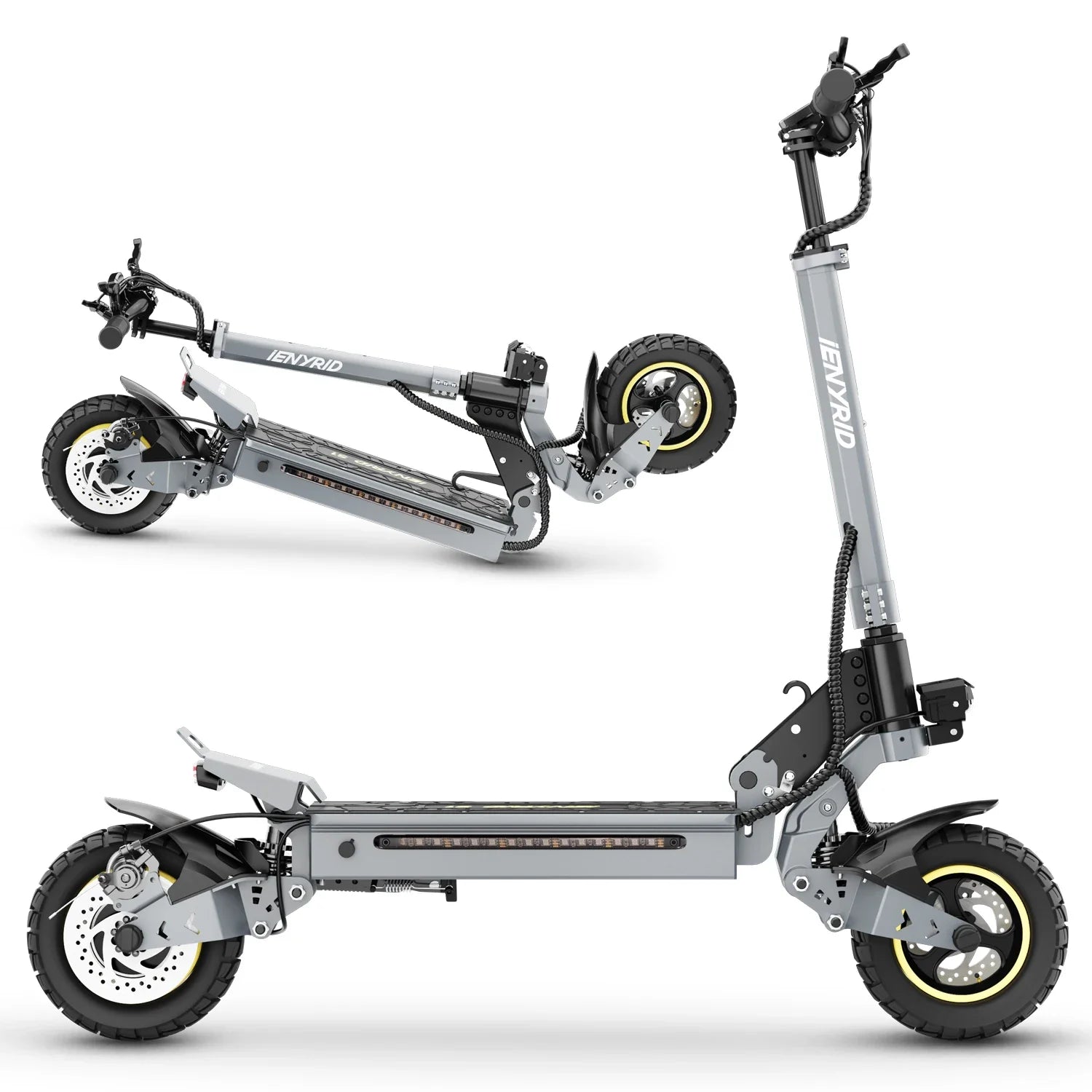 KTX-486739 Foldable 10-Inch Electric Scooter with 15Ah Battery, 45KM Range, Front and Rear Disc Brakes, for Adults and Kids