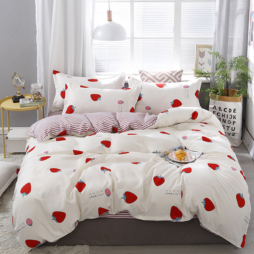 KTX-487187 Modern Cartoon Anime Duvet Cover Set - Soft and Breathable Polyester/Cotton Bedding for Double Full Queen Size
