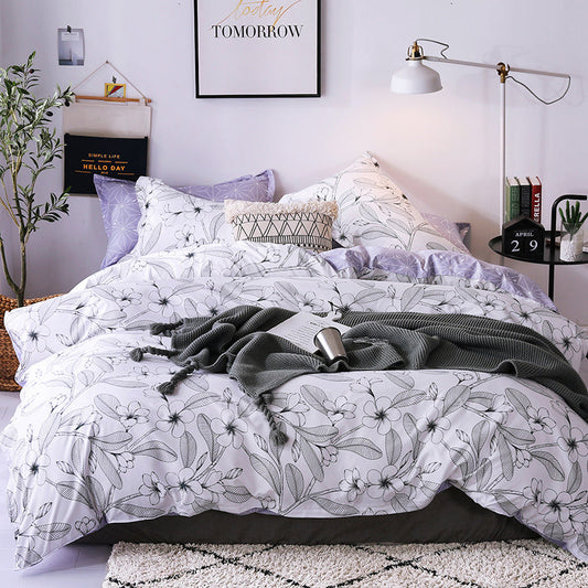 KTX-487187 Modern Cartoon Anime Duvet Cover Set - Soft and Breathable Polyester/Cotton Bedding for Double Full Queen Size