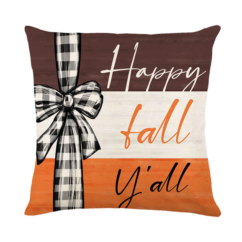 KTX-487827 Fall Pumpkin Truck Sunflowers Throw Pillow Cover, 18 x 18 Inch Autumn Home Decor