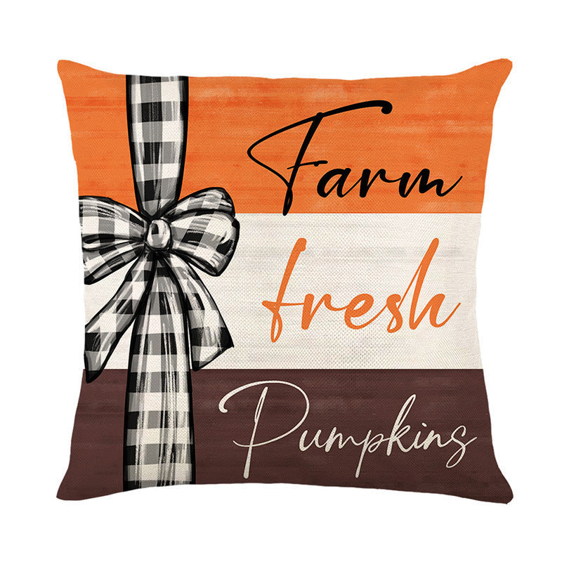 KTX-487827 Fall Pumpkin Truck Sunflowers Throw Pillow Cover, 18 x 18 Inch Autumn Home Decor