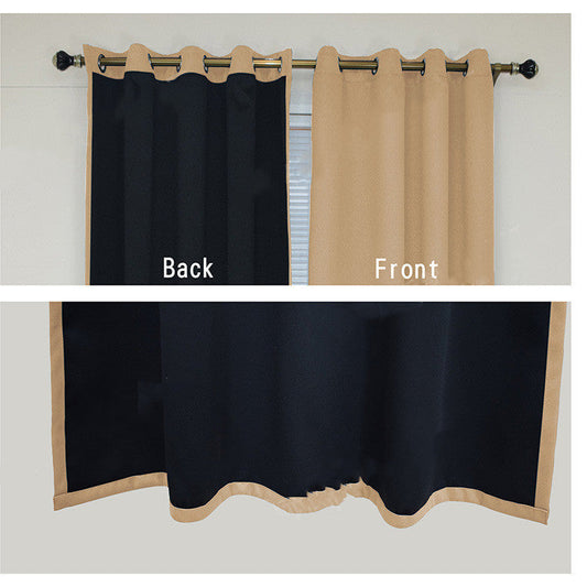 KTX-489875 Full Blackout Curtain with Black Lining - Modern Polyester Design for Living Room or Bedroom, Various Sizes and Colors