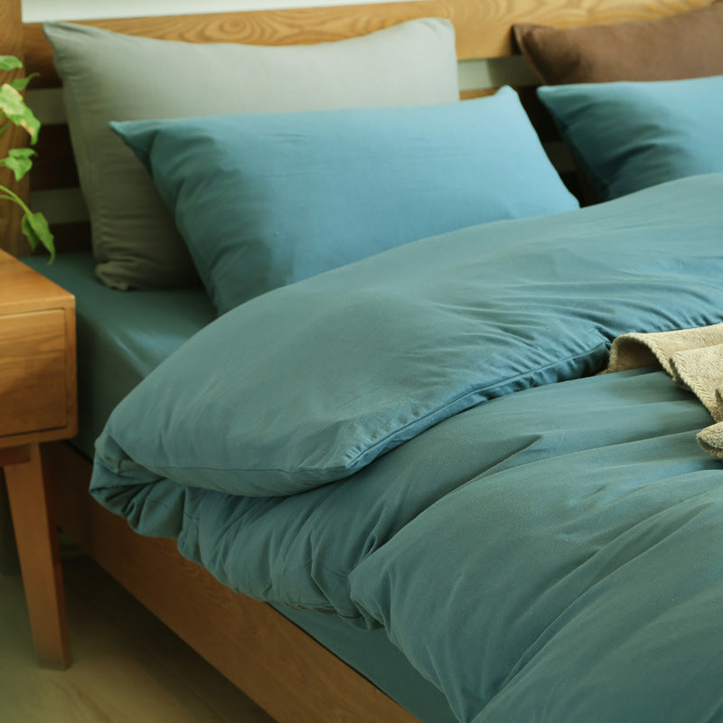 KTX-489939 Cotton Four Piece Bedding Set in Various Sizes - Soft and Cozy Mattress Cover, Quilt Cover, and Pillow Cases