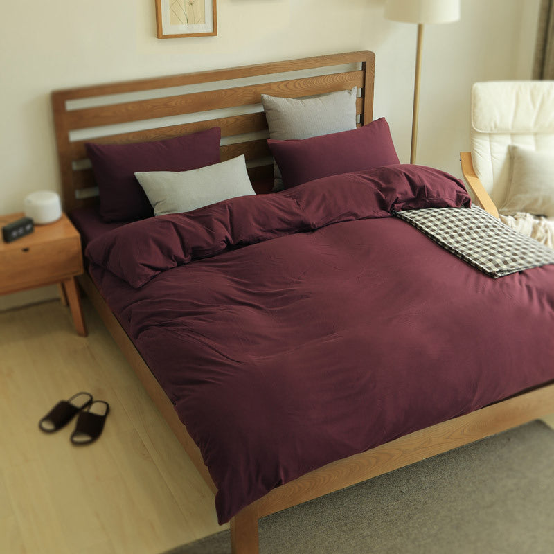 KTX-489939 Cotton Four Piece Bedding Set in Various Sizes - Soft and Cozy Mattress Cover, Quilt Cover, and Pillow Cases