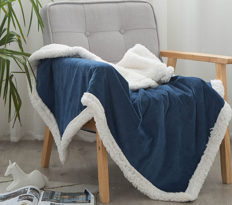 KTX-492243 Cozy Crystal Cashmere Double Blanket for Spring and Autumn Naps
