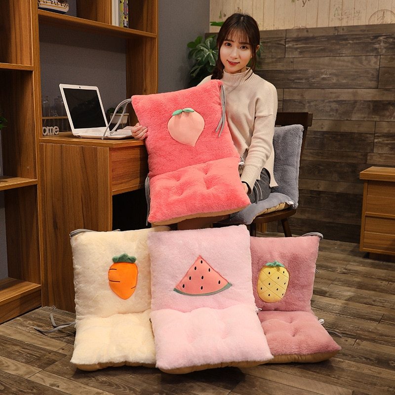 KTX-492371 Nordic Style Thickened Polyester Fiber Chair Cushion - Multi-Colored Plant Pattern