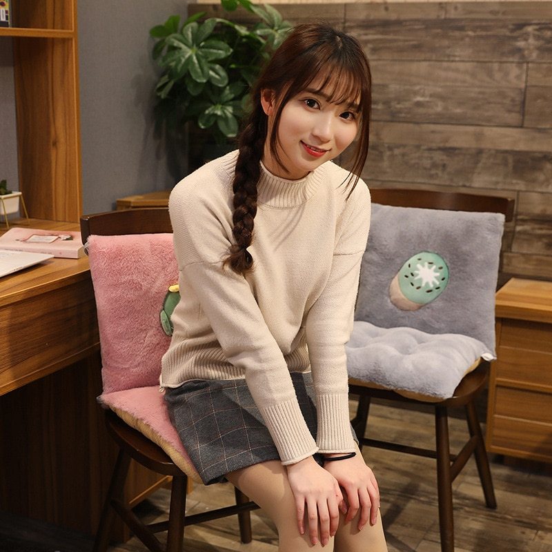 KTX-492371 Nordic Style Thickened Polyester Fiber Chair Cushion - Multi-Colored Plant Pattern