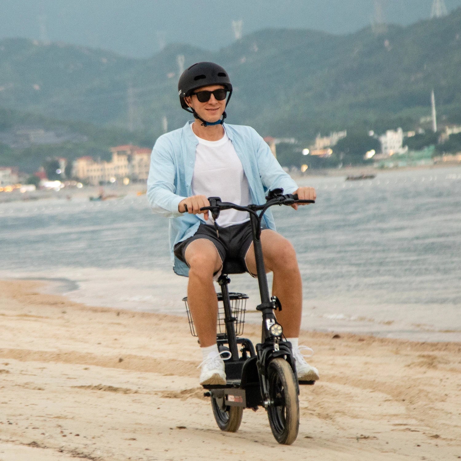 KTX-492819 Foldable 14-Inch Off-Road Electric Scooter with 500W Motor, 48V 15Ah Battery, 40-45km Range, Full Suspension