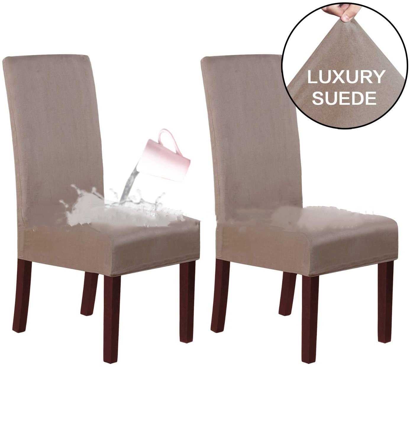 KTX-493523 Stretch Knit Suede Chair Covers in Multiple Colors - Set of 2/4/6