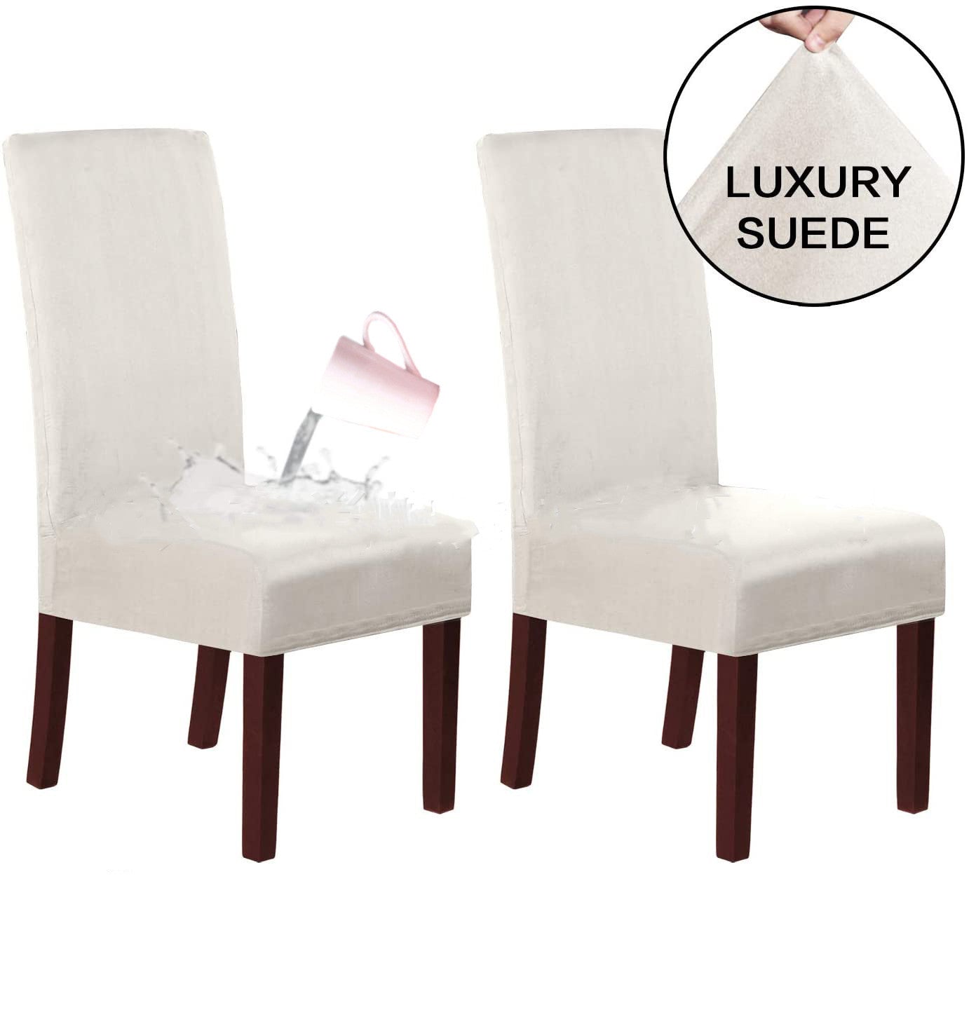 KTX-493523 Stretch Knit Suede Chair Covers in Multiple Colors - Set of 2/4/6