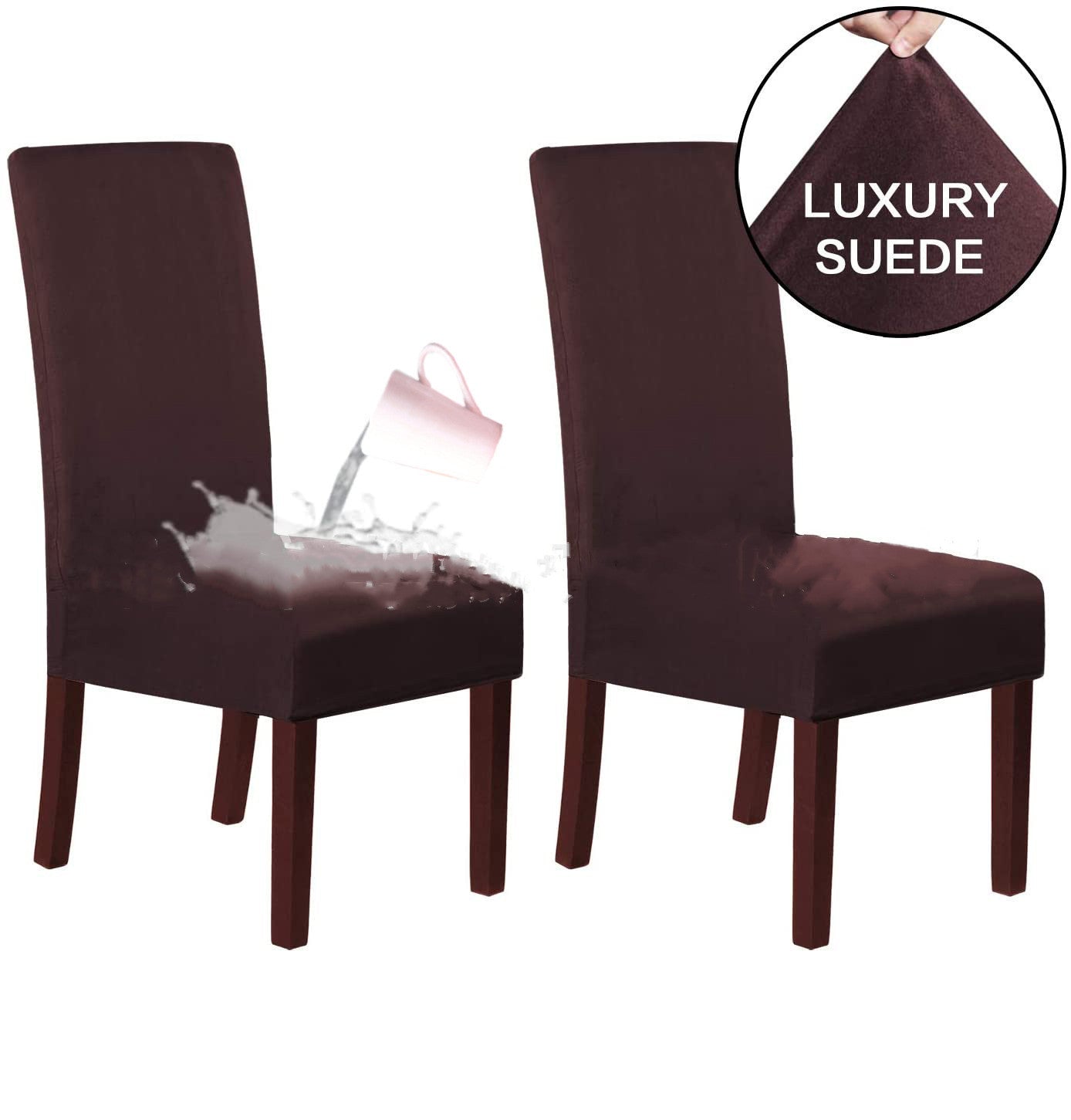 KTX-493523 Stretch Knit Suede Chair Covers in Multiple Colors - Set of 2/4/6