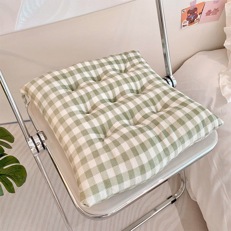 KTX-494675 Plush Sedentary Stool Butt Pad for Classroom Use – 40x40cm in Gray, Blue, Khaki, Mint Green