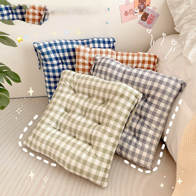 KTX-494675 Plush Sedentary Stool Butt Pad for Classroom Use – 40x40cm in Gray, Blue, Khaki, Mint Green