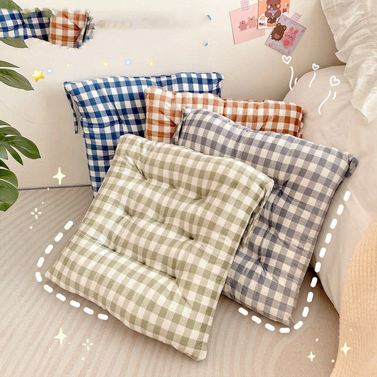 KTX-494675 Plush Sedentary Stool Butt Pad for Classroom Use – 40x40cm in Gray, Blue, Khaki, Mint Green