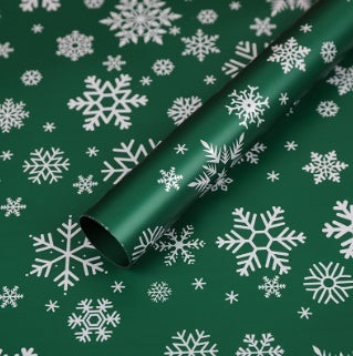 KTX-495571 Christmas Kraft Paper Gift Wrap with Cartoon Design, Red and Green, 1 Pack