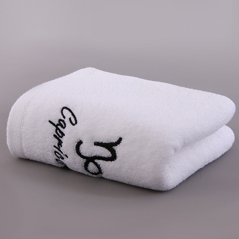 KTX-496339 Plus-sized Thick Absorbent Pure Cotton Constellation Bath Towel with Embroidery