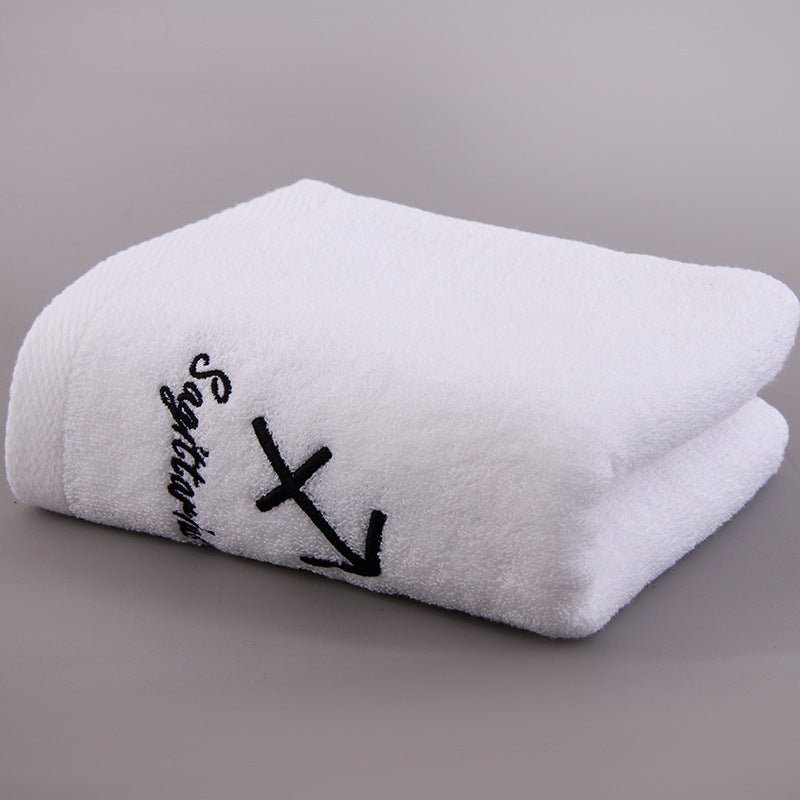 KTX-496339 Plus-sized Thick Absorbent Pure Cotton Constellation Bath Towel with Embroidery