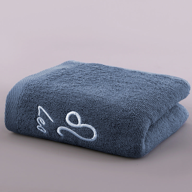 KTX-496339 Plus-sized Thick Absorbent Pure Cotton Constellation Bath Towel with Embroidery