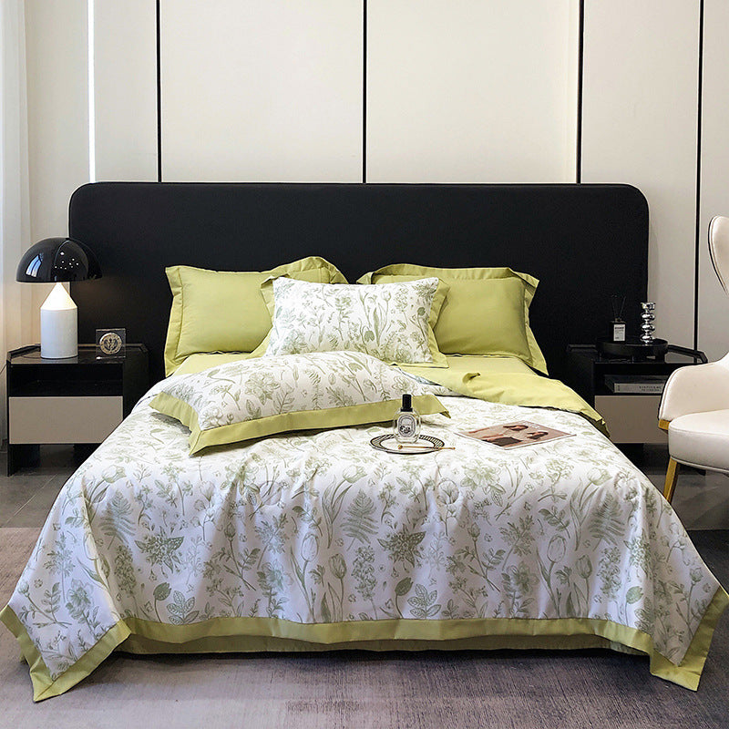 KTX-496915 Summer Duvet Four-Piece Set in Washed Silk with Cool Fiber and Polyester Filler