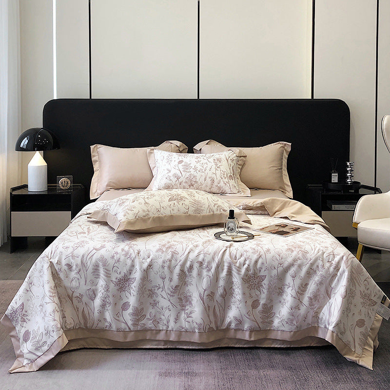 KTX-496915 Summer Duvet Four-Piece Set in Washed Silk with Cool Fiber and Polyester Filler