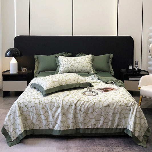 KTX-496915 Summer Duvet Four-Piece Set in Washed Silk with Cool Fiber and Polyester Filler