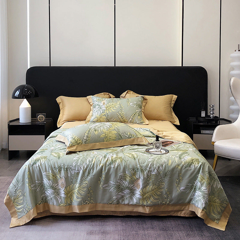 KTX-496915 Summer Duvet Four-Piece Set in Washed Silk with Cool Fiber and Polyester Filler