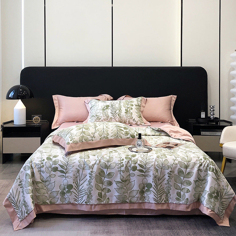 KTX-496915 Summer Duvet Four-Piece Set in Washed Silk with Cool Fiber and Polyester Filler