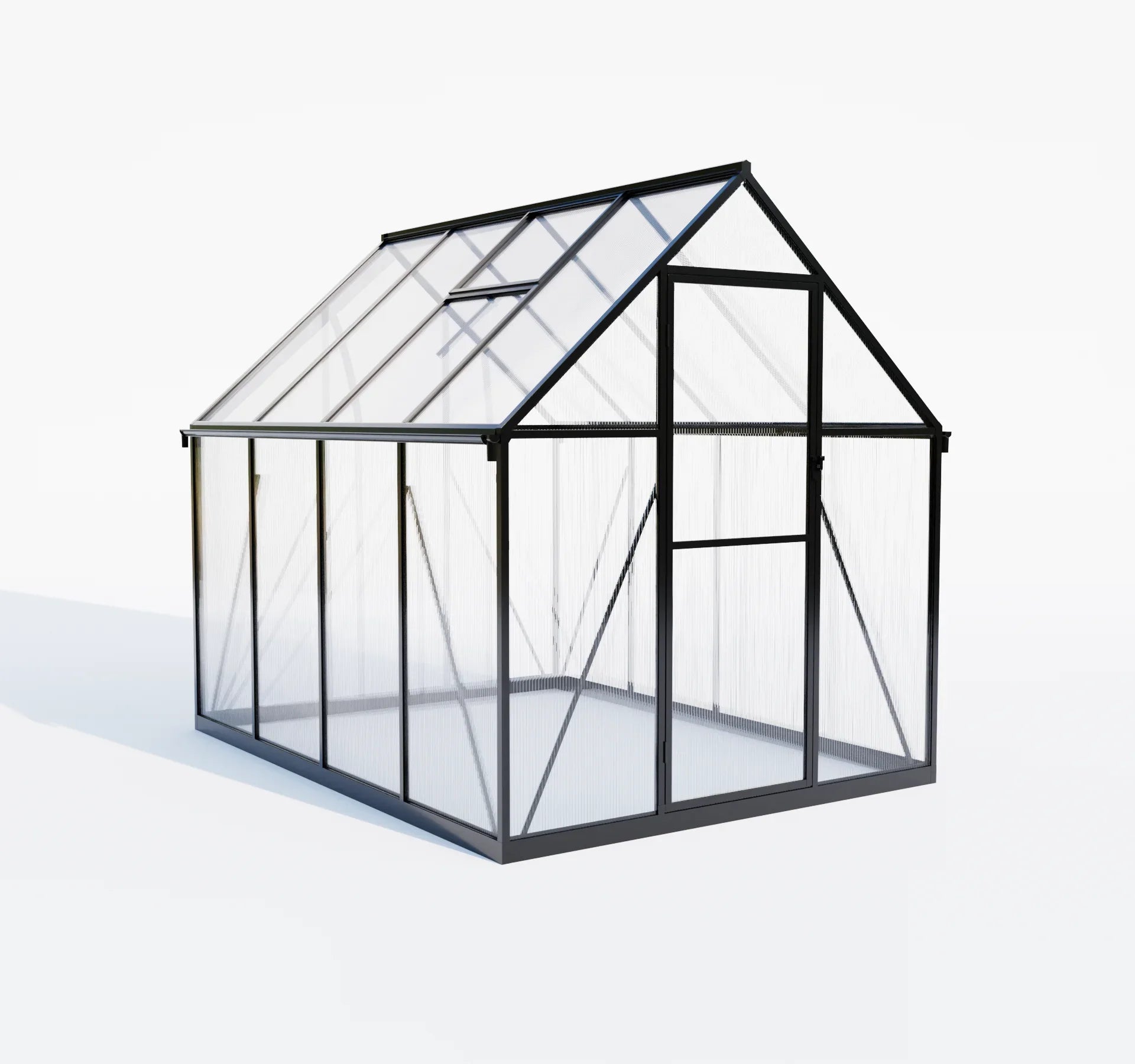 KTX-497427 Sustainable Multi-Span Greenhouse with Polycarbonate Panels for Outdoor Flower Cultivation