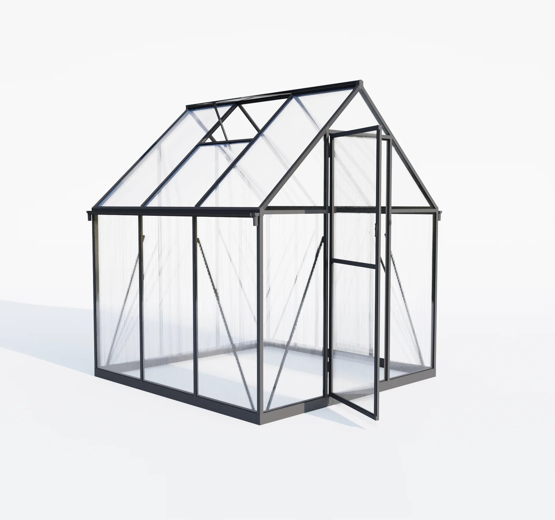 KTX-497427 Sustainable Multi-Span Greenhouse with Polycarbonate Panels for Outdoor Flower Cultivation