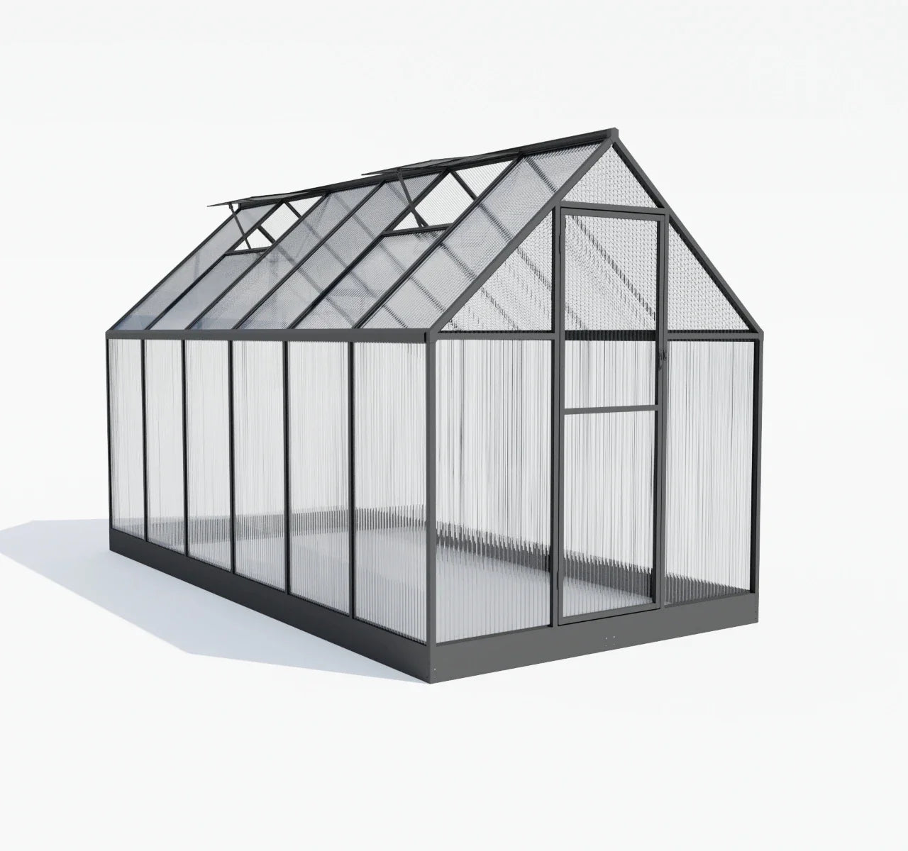 KTX-497427 Sustainable Multi-Span Greenhouse with Polycarbonate Panels for Outdoor Flower Cultivation