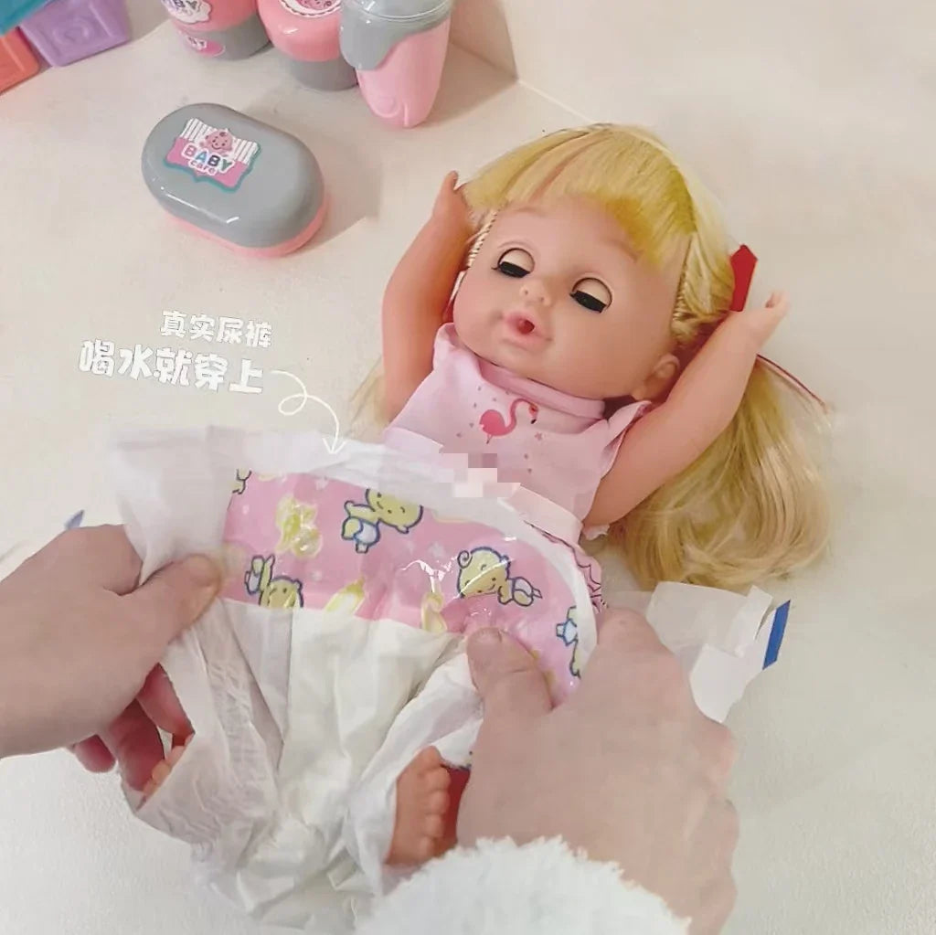 KTX-497747 14-Inch Vinyl Doll Nursing Set with Hand Basket - Realistic Role Play Toy for Kids