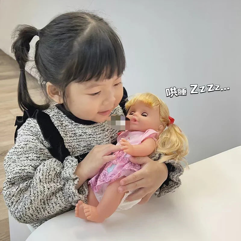 KTX-497747 14-Inch Vinyl Doll Nursing Set with Hand Basket - Realistic Role Play Toy for Kids