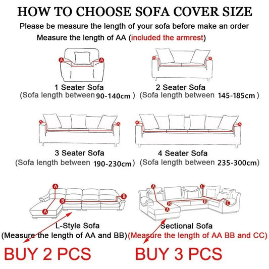KTX-497875 Elastic Sofa Cover - All-Inclusive Dust Protection for Single, Double, and Triple Sofas in Various Colors and Sizes