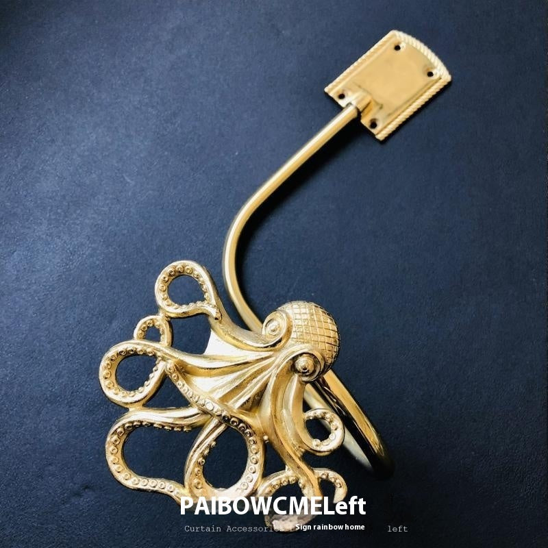 KTX-498771 Lily Little Angel Wings Brass Curtain Hooks with Decorative Leaf and Flower Designs