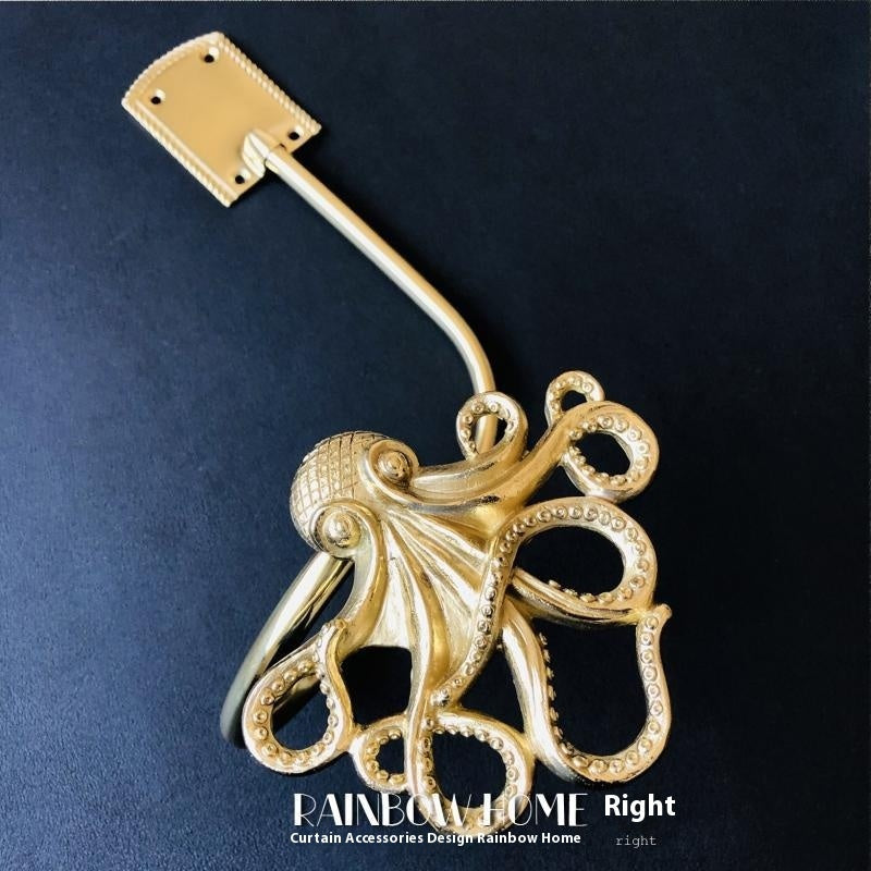 KTX-498771 Lily Little Angel Wings Brass Curtain Hooks with Decorative Leaf and Flower Designs