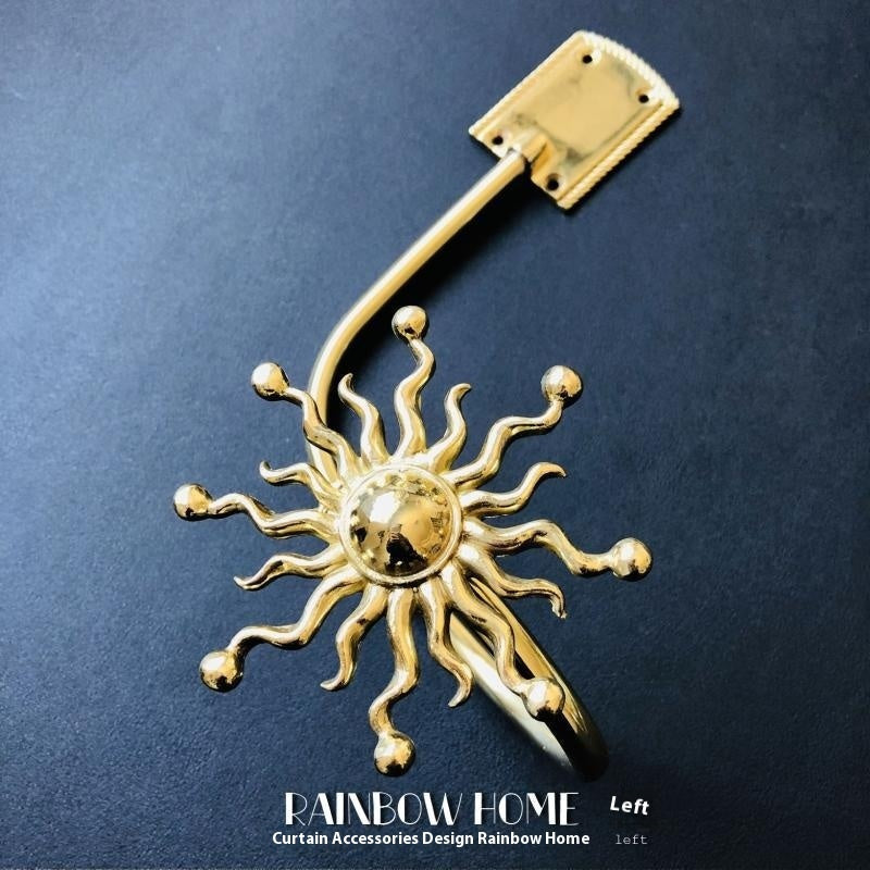 KTX-498771 Lily Little Angel Wings Brass Curtain Hooks with Decorative Leaf and Flower Designs