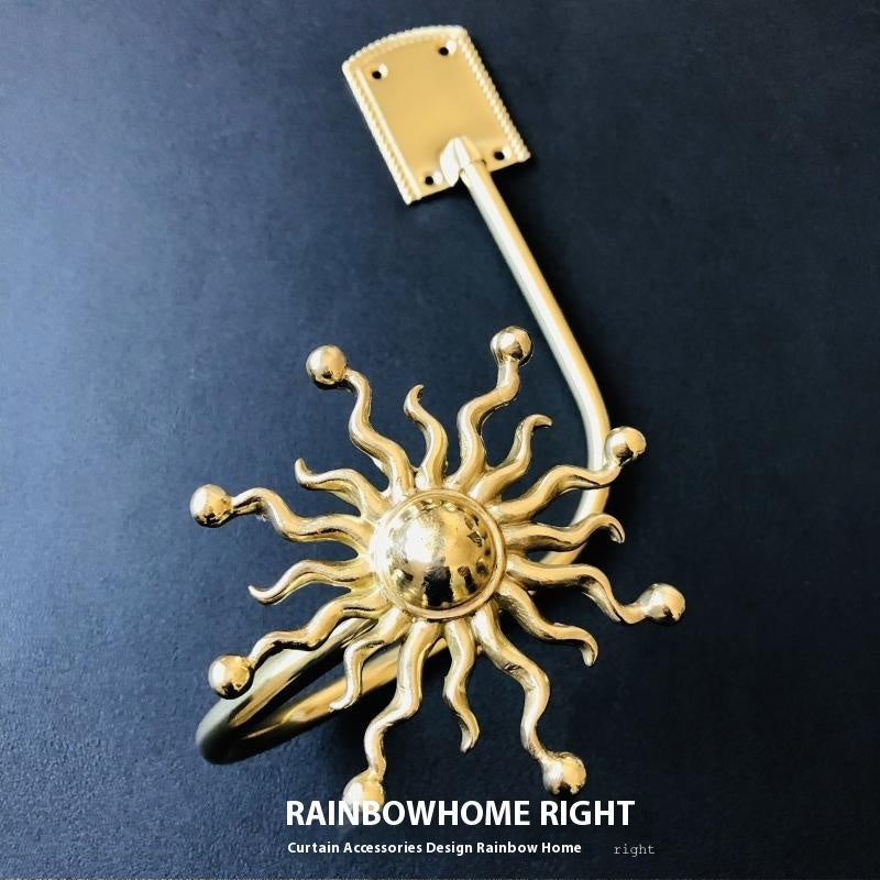 KTX-498771 Lily Little Angel Wings Brass Curtain Hooks with Decorative Leaf and Flower Designs