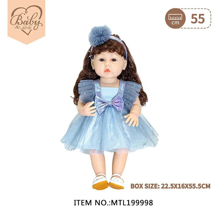 KTX-498899 22 Inch Reborn Baby Doll - Realistic Full Silicone Toddler Doll for Ages 0 to 14 Years