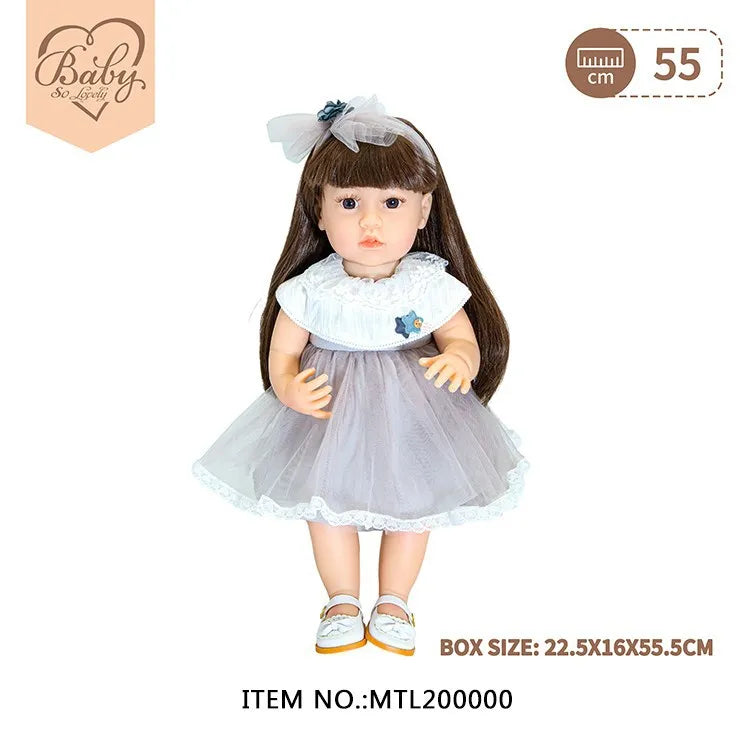KTX-498899 22 Inch Reborn Baby Doll - Realistic Full Silicone Toddler Doll for Ages 0 to 14 Years