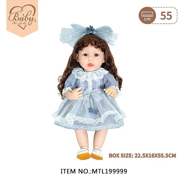KTX-498899 22 Inch Reborn Baby Doll - Realistic Full Silicone Toddler Doll for Ages 0 to 14 Years