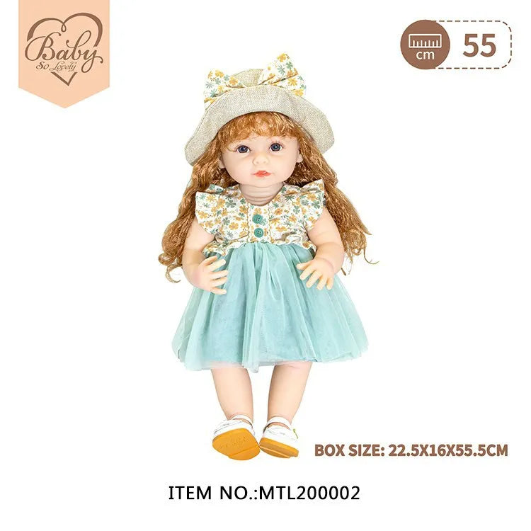 KTX-498899 22 Inch Reborn Baby Doll - Realistic Full Silicone Toddler Doll for Ages 0 to 14 Years