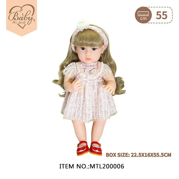 KTX-498899 22 Inch Reborn Baby Doll - Realistic Full Silicone Toddler Doll for Ages 0 to 14 Years