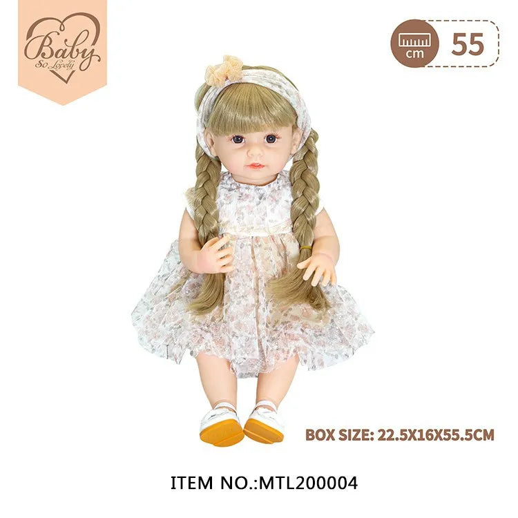 KTX-498899 22 Inch Reborn Baby Doll - Realistic Full Silicone Toddler Doll for Ages 0 to 14 Years