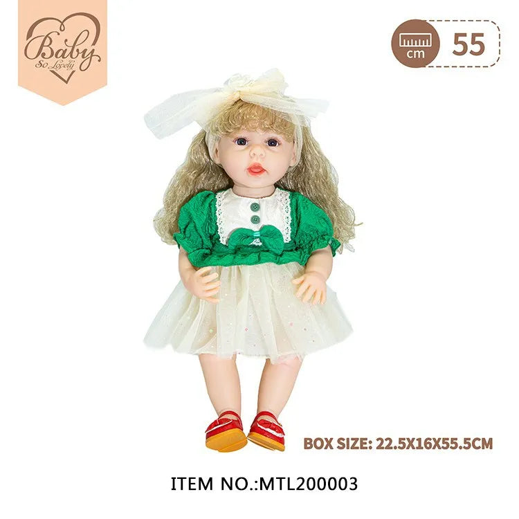 KTX-498899 22 Inch Reborn Baby Doll - Realistic Full Silicone Toddler Doll for Ages 0 to 14 Years