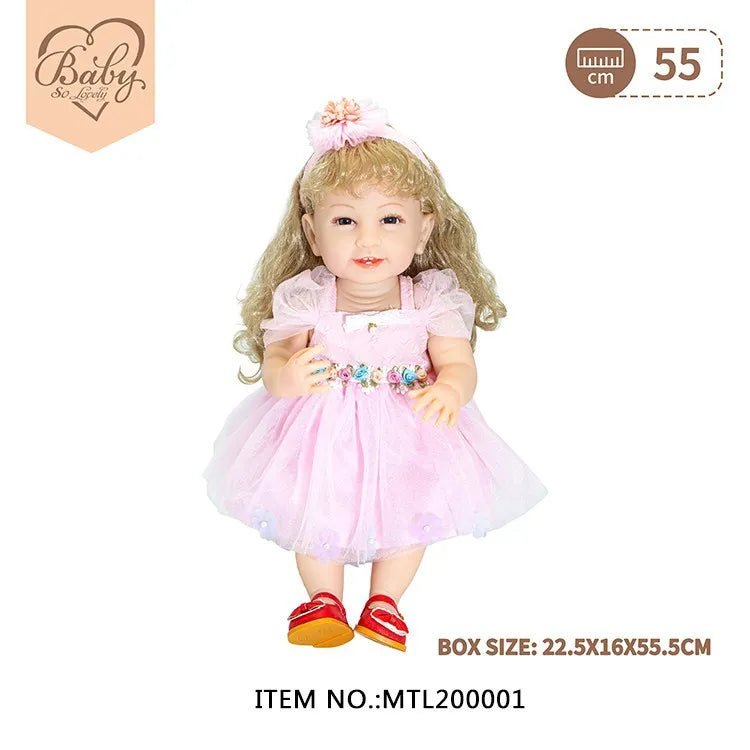 KTX-498899 22 Inch Reborn Baby Doll - Realistic Full Silicone Toddler Doll for Ages 0 to 14 Years