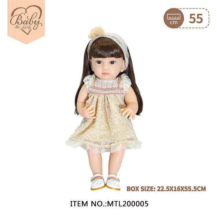 KTX-498899 22 Inch Reborn Baby Doll - Realistic Full Silicone Toddler Doll for Ages 0 to 14 Years