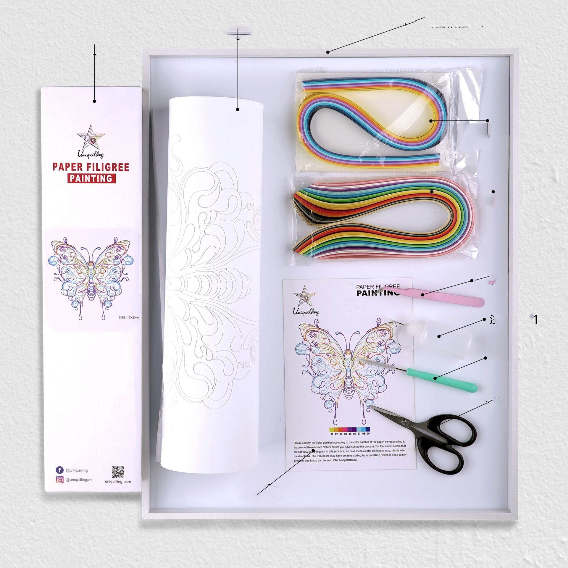 KTX-498899 Handmade Quilted Paper Craft Kit for Creative Hanging Ornaments